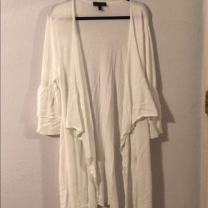 White duster cardigan